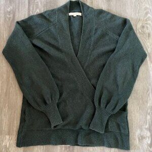 🧡3/15 Loft Green Open Front Overwrap Sweater Women's M